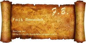 Feit Benedek névjegykártya