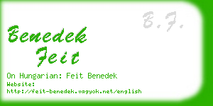 benedek feit business card